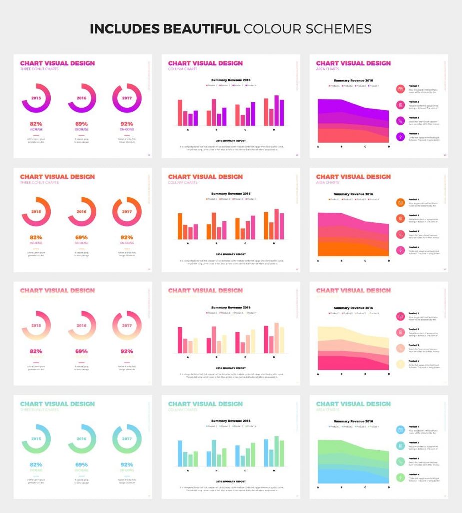 Graphs and Diagrams Gradient Pro PowerPoint Template.
