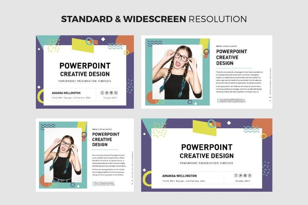 Standard and widescreen resolution PowerPoint Creative Design Template.