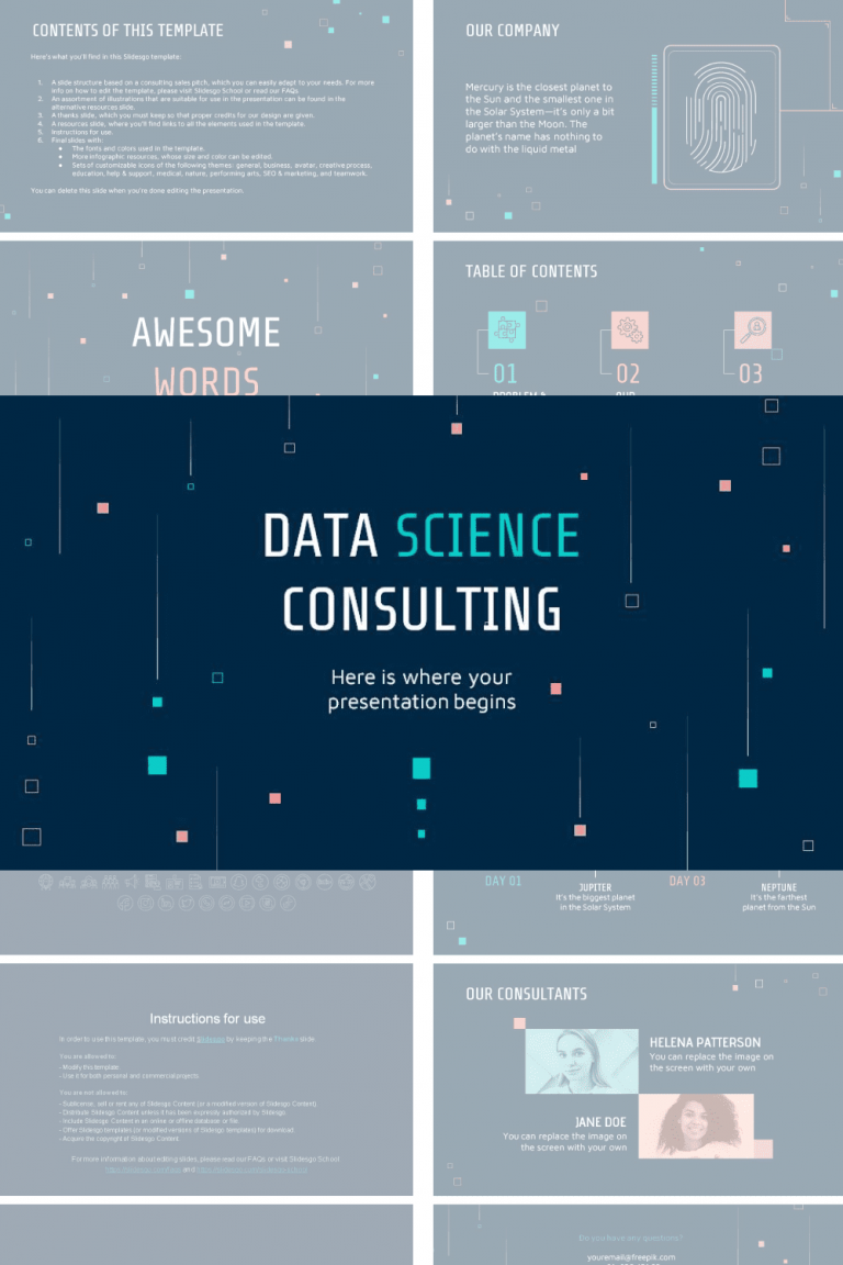 Free Data Science Consulting Powerpoint Template | Master Bundles