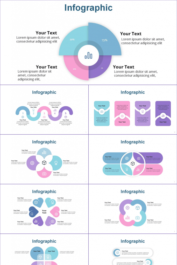 Infographic Powerpoint Presentation by MasterBundles Pinterest Collage Image.