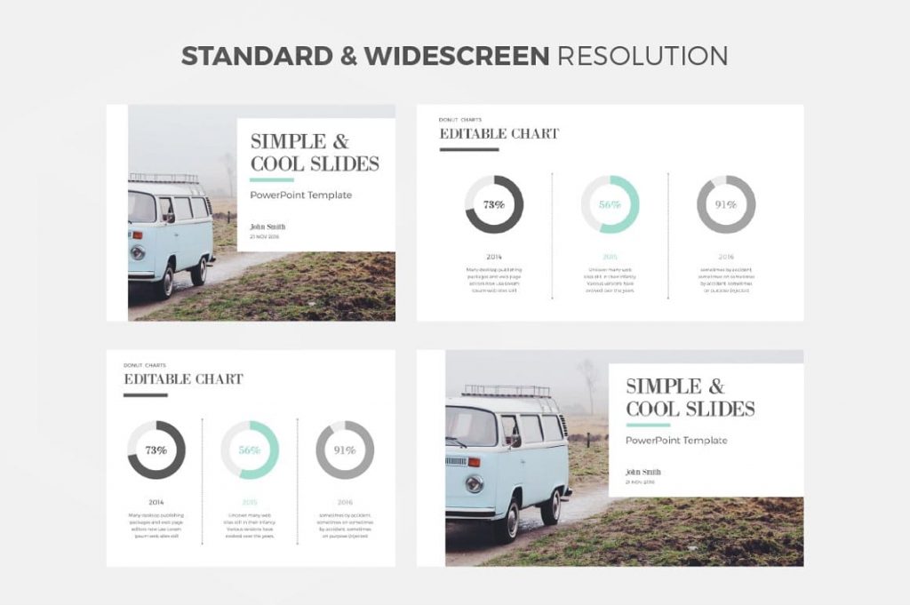 Standard and widescreen resolution Simple & Cool PowerPoint Template.