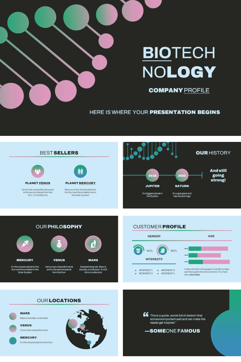 Preview image Biotechnology Company Profile Presentation template.