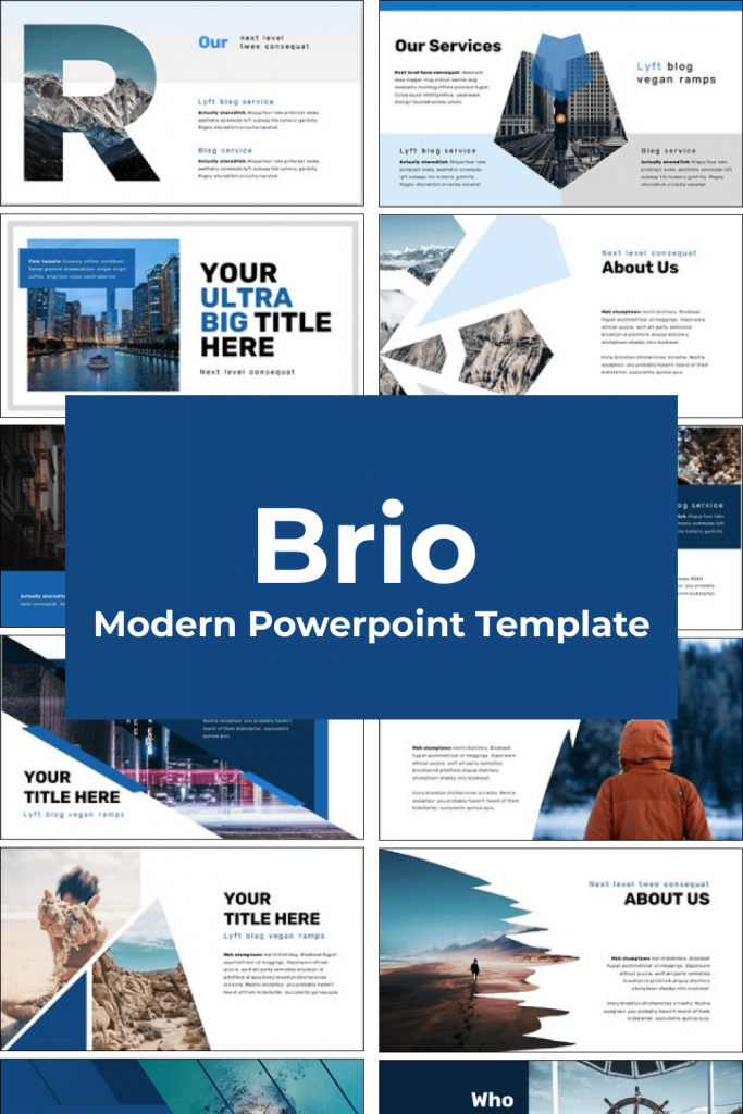 Brio Business Powerpoint Template by MasterBundles Pinterest Collage Image.