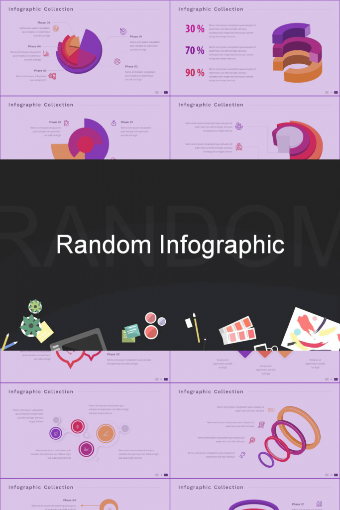 Infographics Presentation: Powerpoint, Keynote, Google Slides by MasterBundles Pinterest Collage Image.