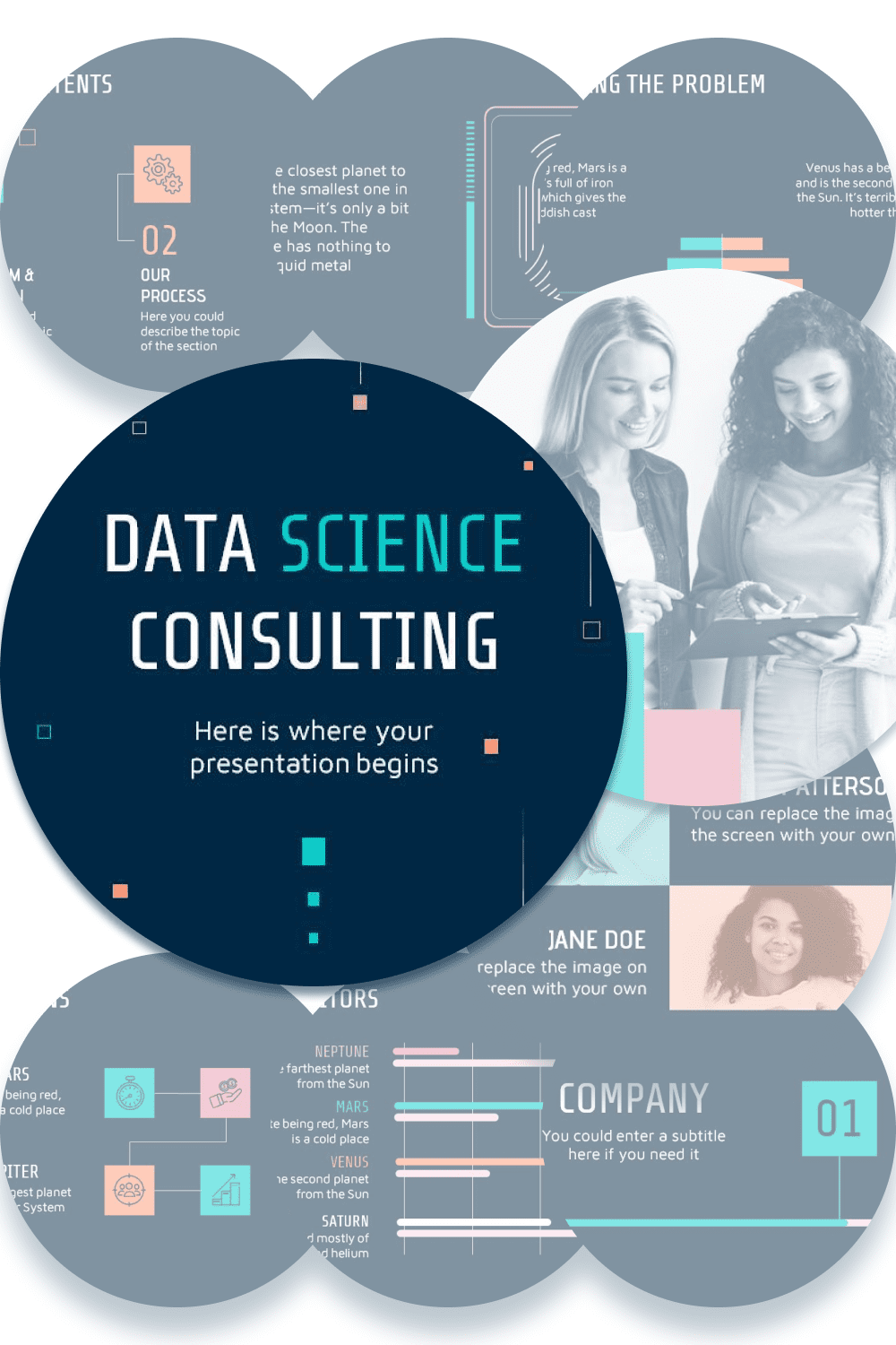Data Science Consulting Presentation Pinterest collage image preview.