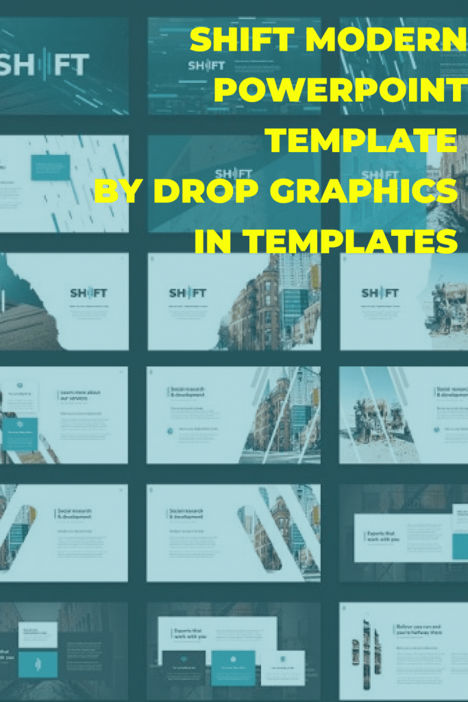 Shift Modern Powerpoint Template by MasterBundles Pinterest Collage Image.