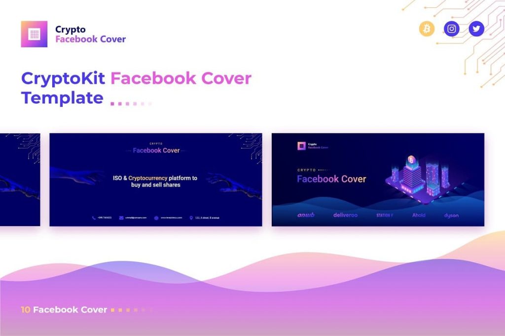 Crypto Facebook Cover Template.