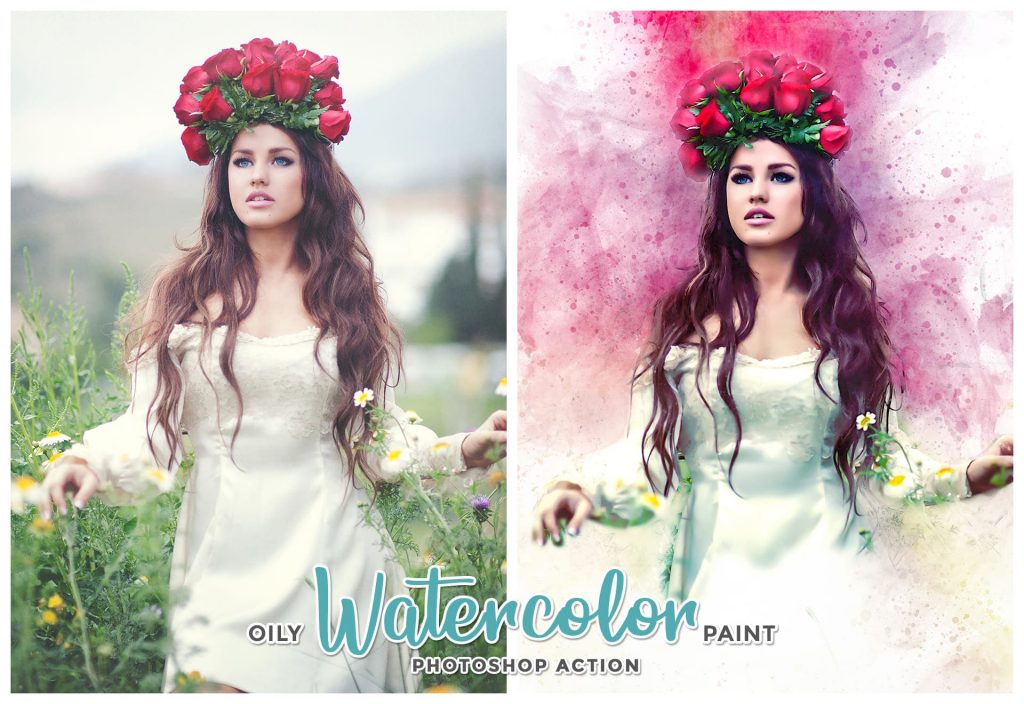 Oil watercolor paint for Photoshop. Modern Art Painting.