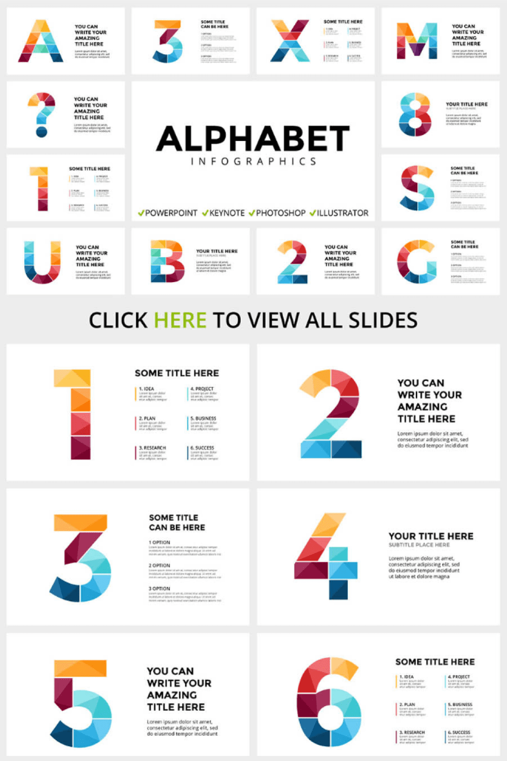 ALPHABET - Infographic Slides - MasterBundles - Pinterest Collage Image.