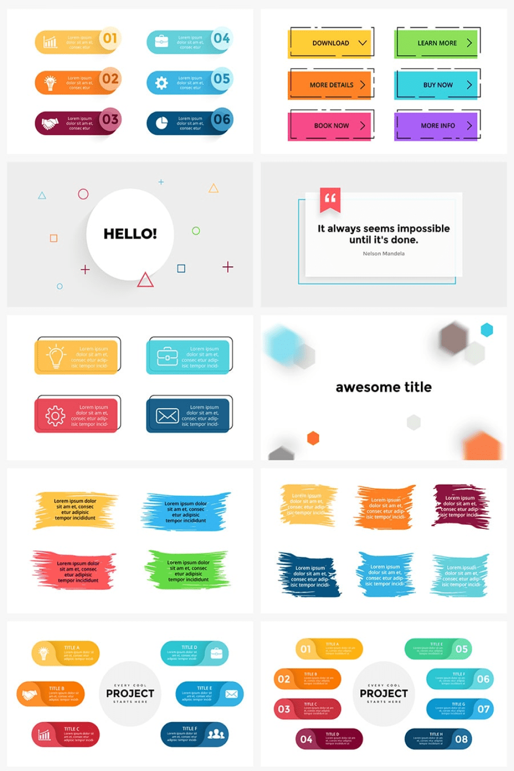 25 Banner Infographic Templates - MasterBundles - Pinterest Collage Image.