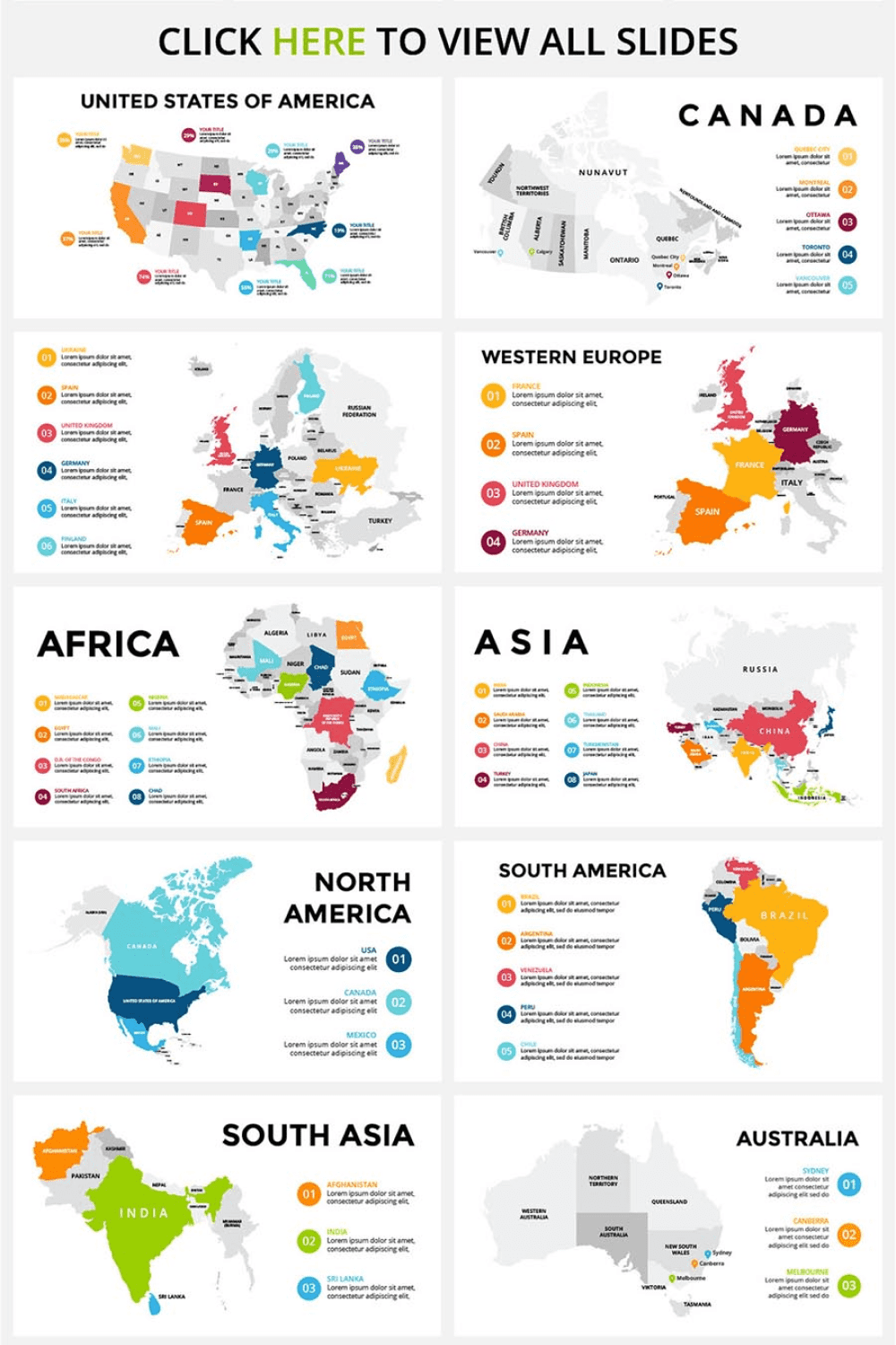 20 Map Infographics | PPT Key Psd Ai - MasterBundles - Pinterest Collage Image.