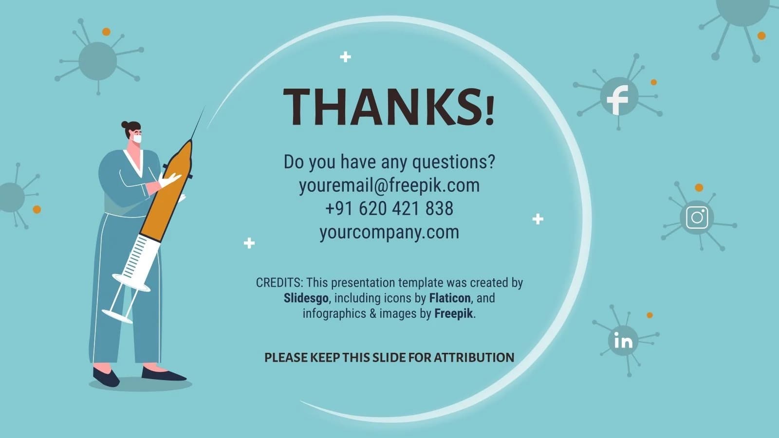 Free COVID19 Vaccine Breakthrough Powerpoint template Master Bundles