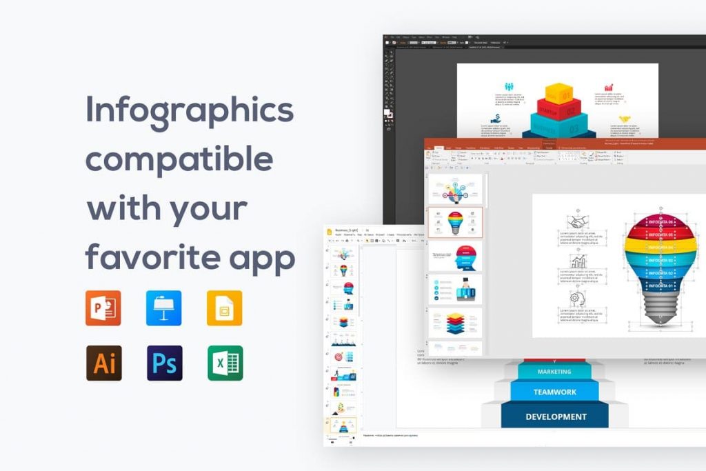 Infographics are compatible with your favorite apps. Massive Animated PowerPoint Bundle.