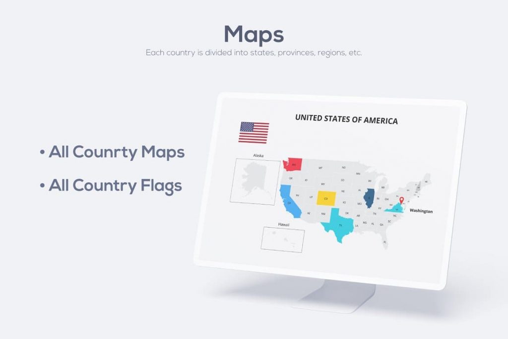 All maps and flags. Massive Animated PowerPoint Bundle.