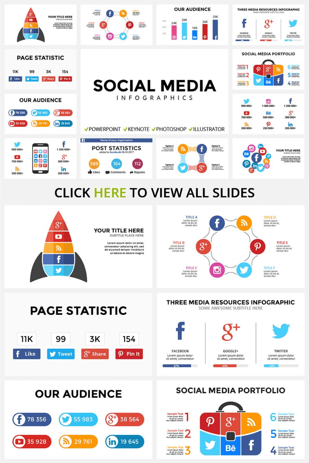 17 Social Media Infographics - MasterBundles - Pinterest Collage Image.
