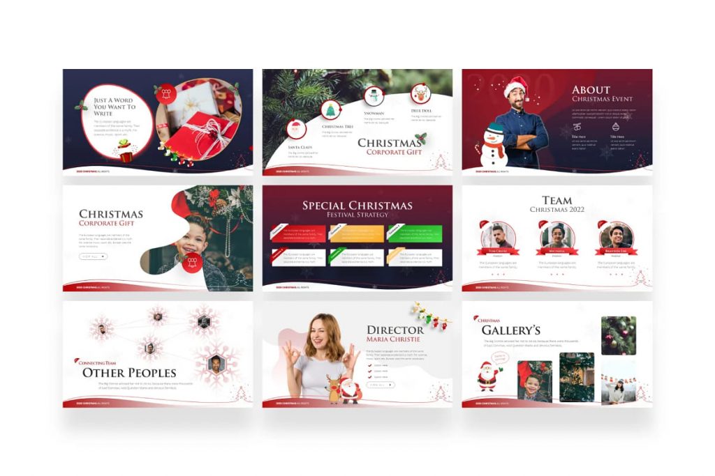 Winter Christmas PowerPoint Template - Master Bundles