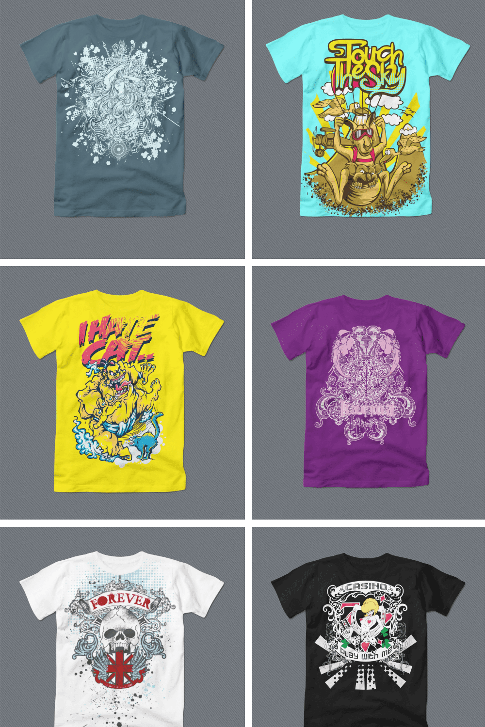 72 T-Shirt Design Templates - MasterBundles - Pinterest Collage Image.