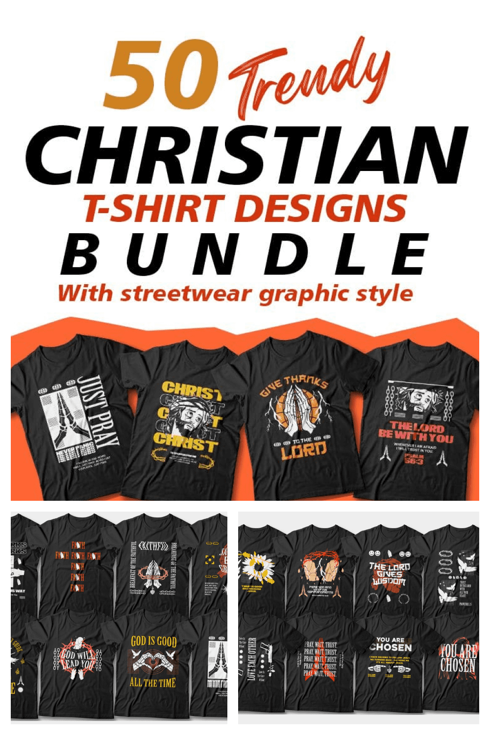 66 Christian T shirt Designs Bundle