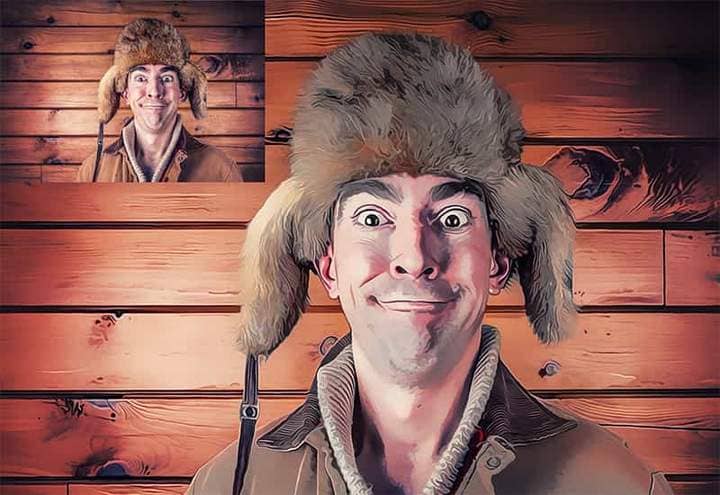 The guy in the fur hat The Oil Canvas Photoshop.