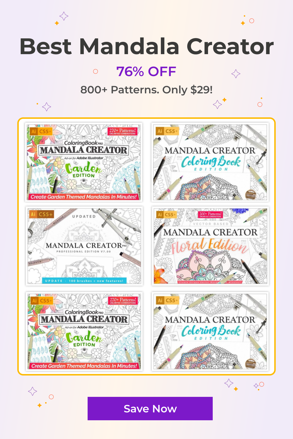 Best Mandala Creator in 2021. Bundle Collection – 800+ Patterns pinterest.