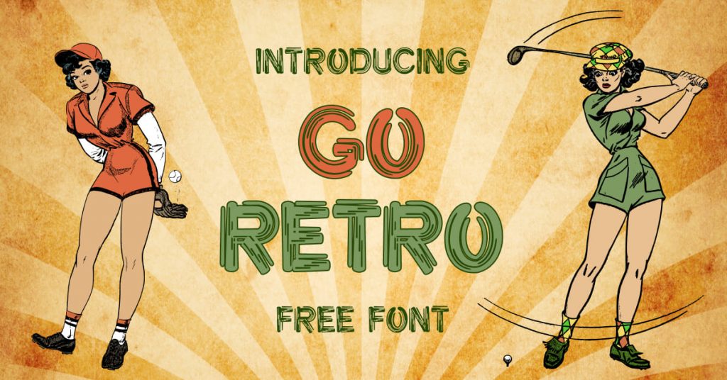 Go Retro - retro font free Facebook Collage image by MasterBundles.