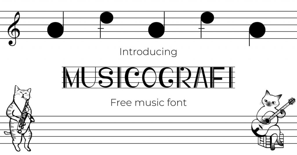 Musicografi free music font Facebook Collage Image by MasterBundles.