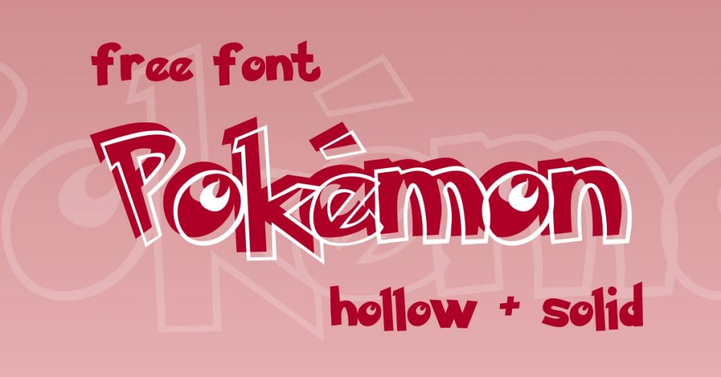 Facebook collage image for Free pokemon font by MasterBundles.