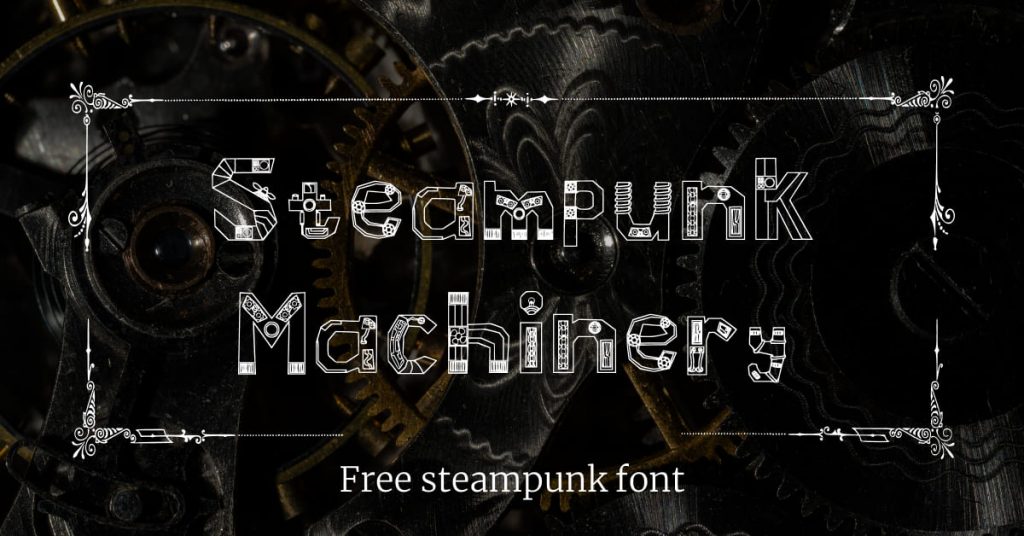 MasterBundles Steampunk Machinery - free steampunk font Facebook preview.