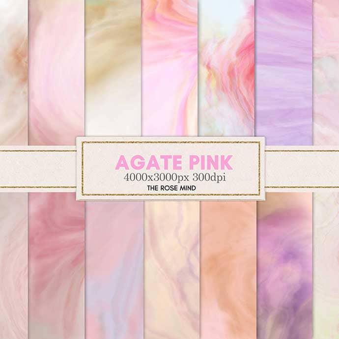 Agata pink: 18 digital paper.