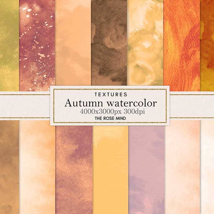 Autumn watercolor 18 Backgrounds.