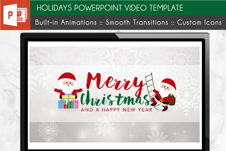 Cover for Holidays PowerPoint Video Template.