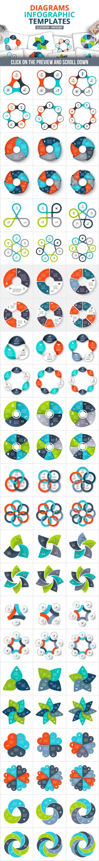 Diagrams Infographic Templates Massive Animated PowerPoint Bundle.
