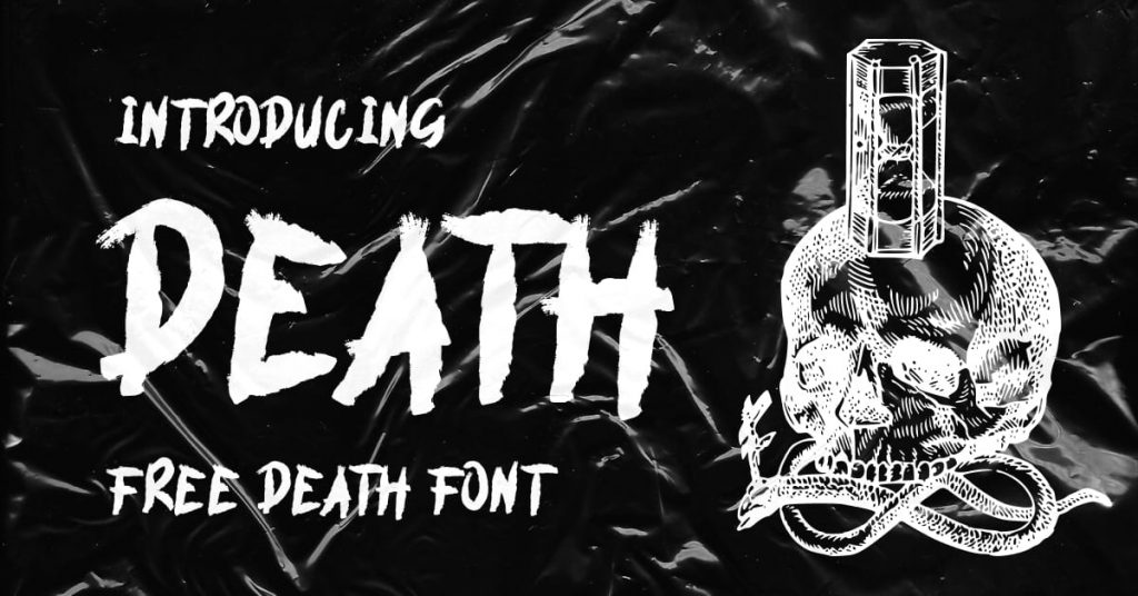 Death font free Facebook collage image by MasterBundles.