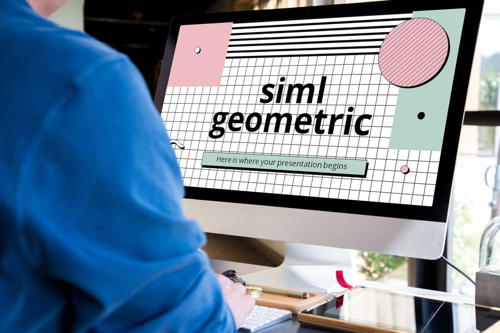 Desktop Mockup Siml Geometric Powerpoint Presentation.
