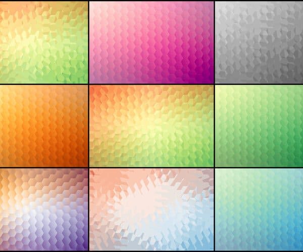 9 Abstract Hexagon Backgrounds.