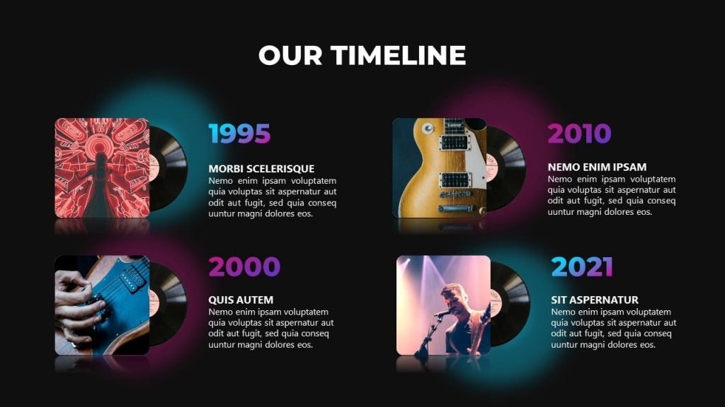 Timeline Musical PowerPoint presentation.
