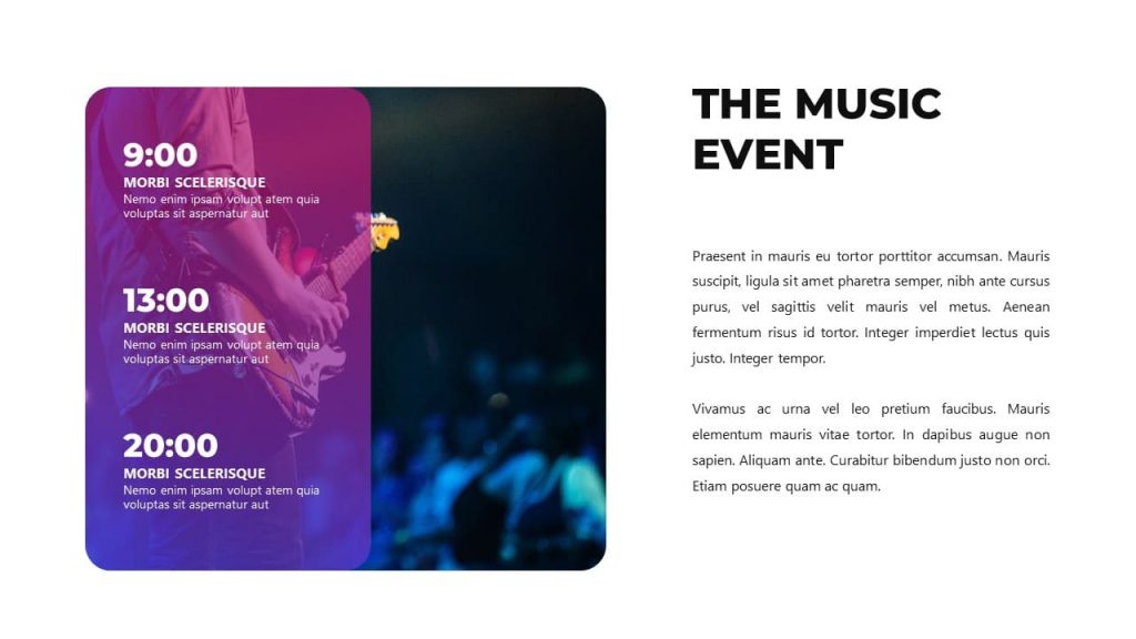 Description of the event Musical PowerPoint presentation.