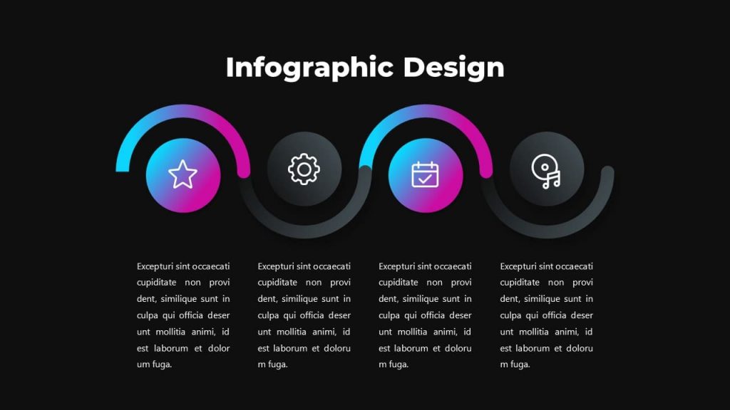 Infographic design for timeline. Musical PowerPoint presentation.