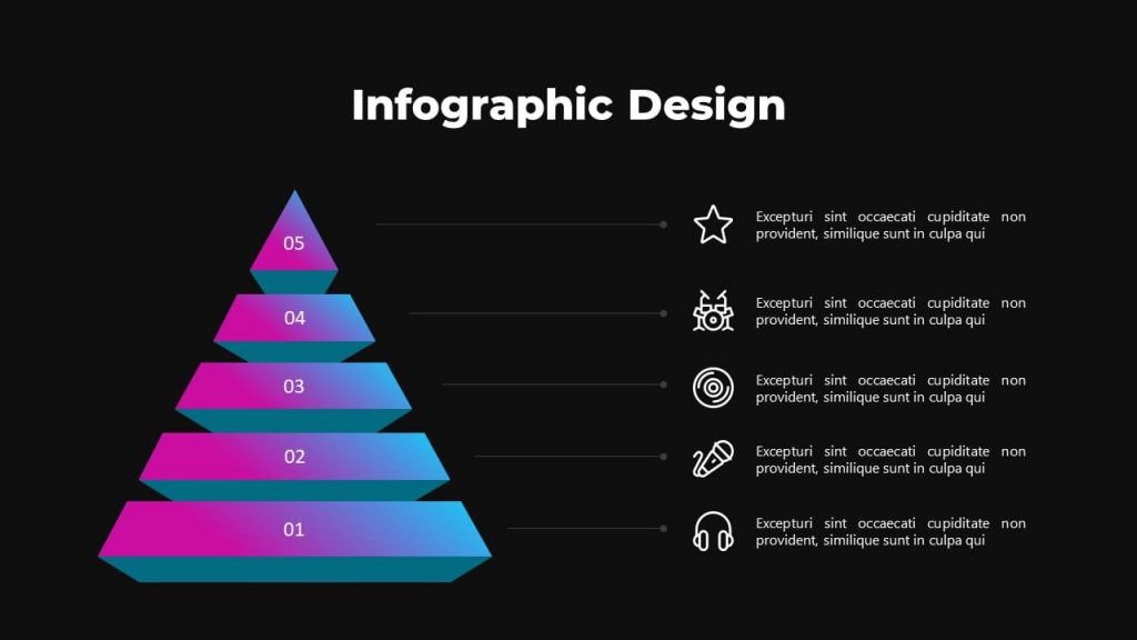 Pyramid infographic design. Musical PowerPoint presentation.