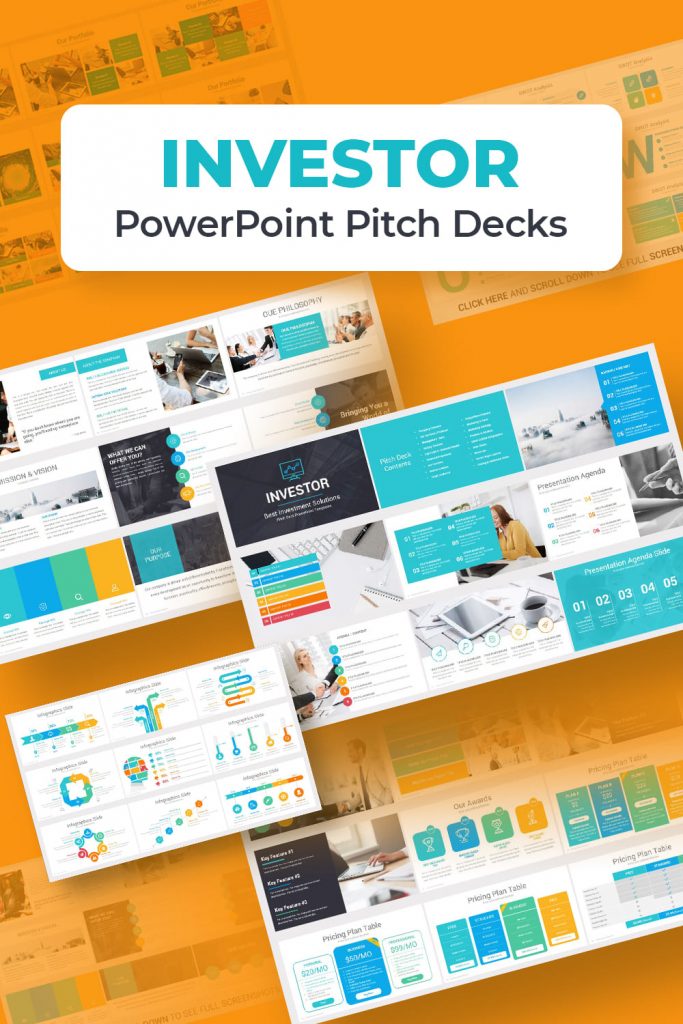 Investors PowerPoint Pitch Decks by MasterBundles Pinterest Collage Image.