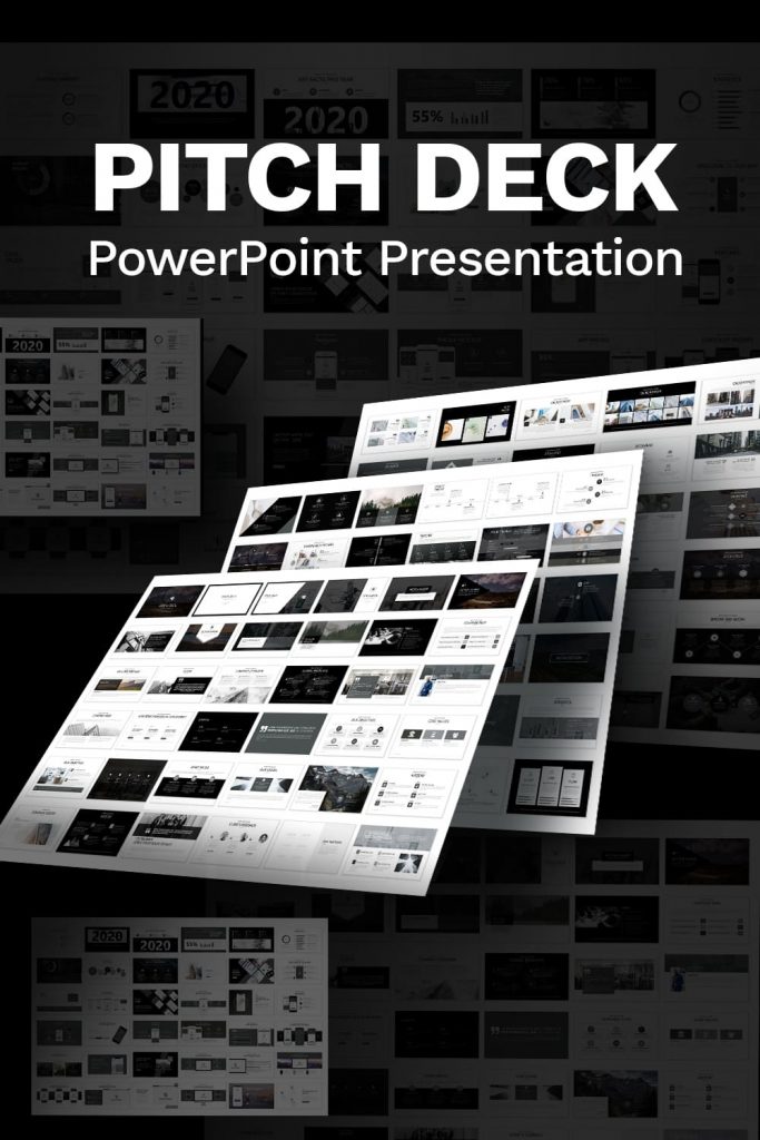 Pitch Deck - Presentation Dashboard by MasterBundles Pinterest Collage Image.