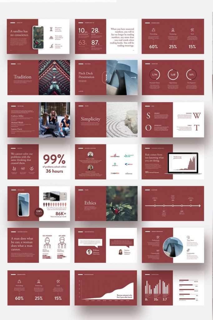 Pitch Deck Powerpoint Template by MasterBundles Pinterest Collage Image.