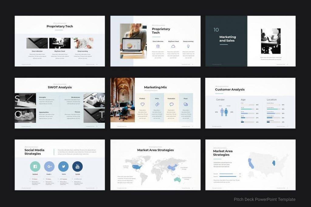 Marketing and Sales Pitch Deck Presentation Template.