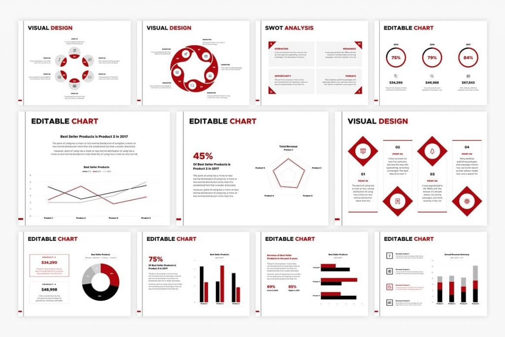 Simple PRO PowerPoint charts and graphs.
