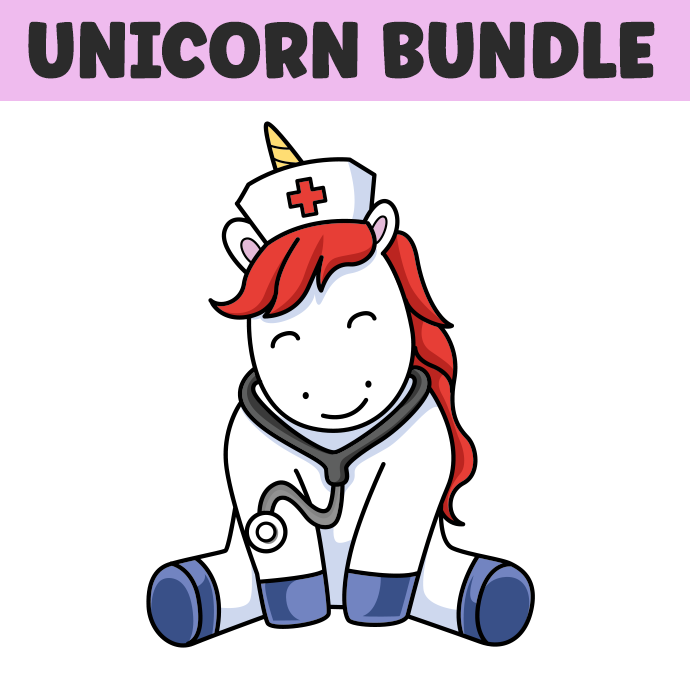 Main cover image for Unicorn Illustrations Bundle.