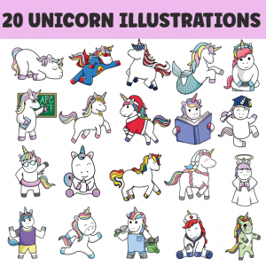 Unicorn Illustrations Bundle – MasterBundles