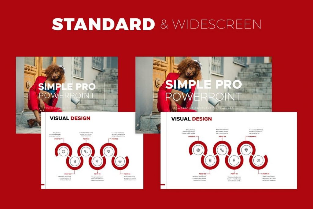 Standard and widescreen resolution Simple PRO PowerPoint.