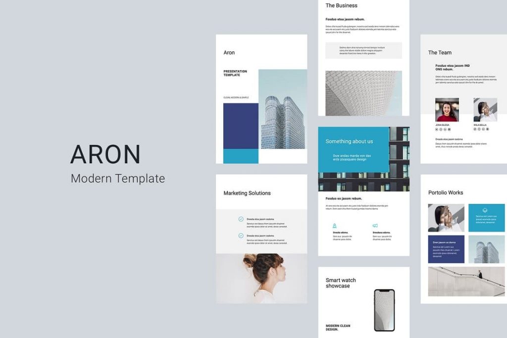 Cover for ARON Vertical Powerpoint Template.