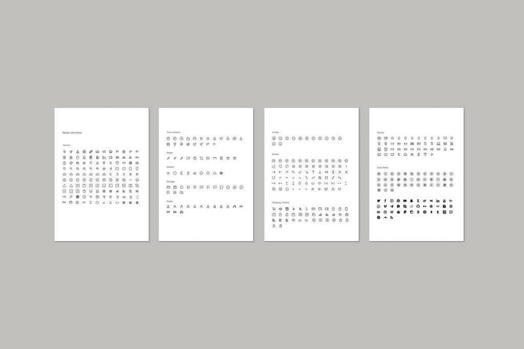 500+ Vector Line Icons DANA - Vertical Powerpoint Template.