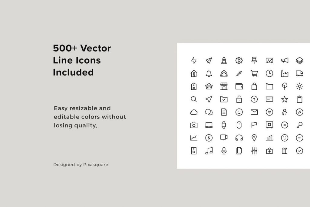 500+ Vector Icons for COSA - Vertical Powerpoint Template.
